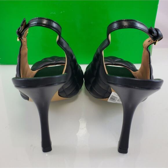 NWT$1,250 Bottega Veneta Black Quilted Padded Slingback Heeled Sandals Sz 8.5 - Picture 12 of 16